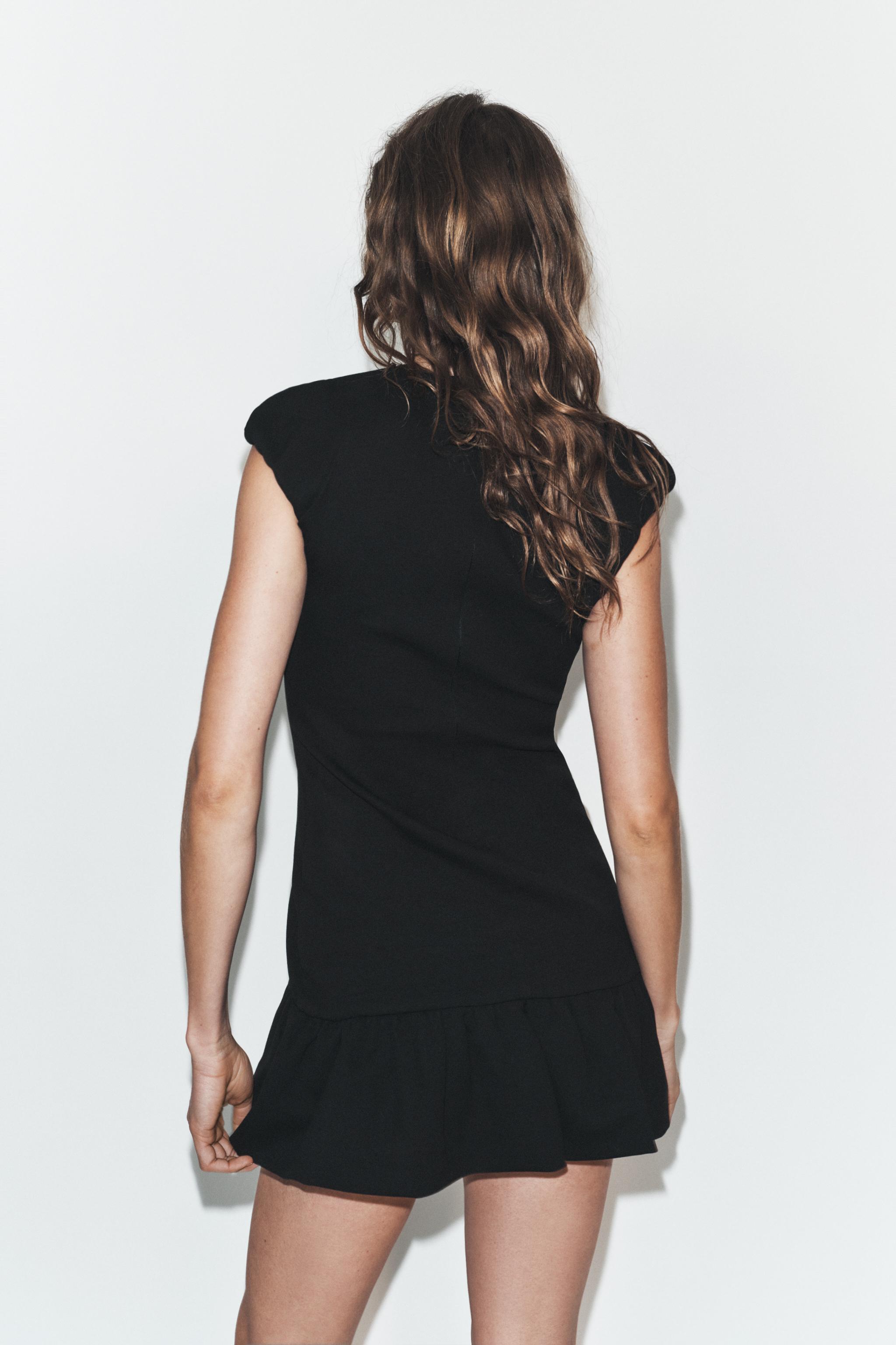 RUFFLED HEM MINI DRESS